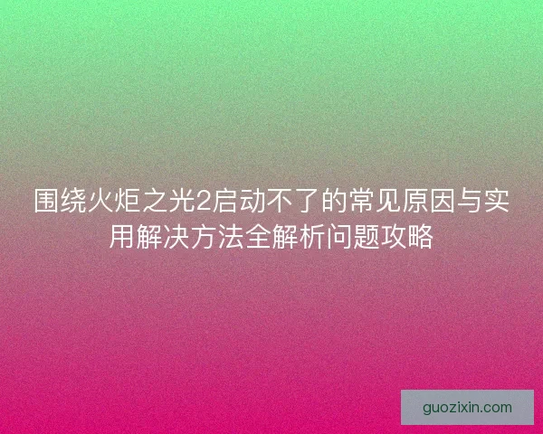 围绕火炬之光2启动不了的常见原因与实用解决方法全解析问题攻略